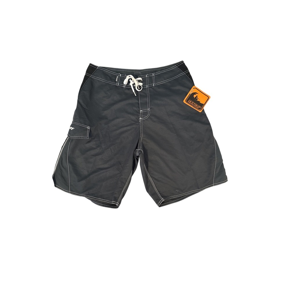 RSSURF Mens Grey Black Colorblock Board Shorts Swim Trunks Size 32 NWT - Picture 2 of 7